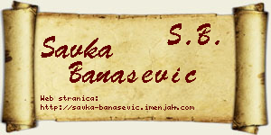 Savka Banašević vizit kartica